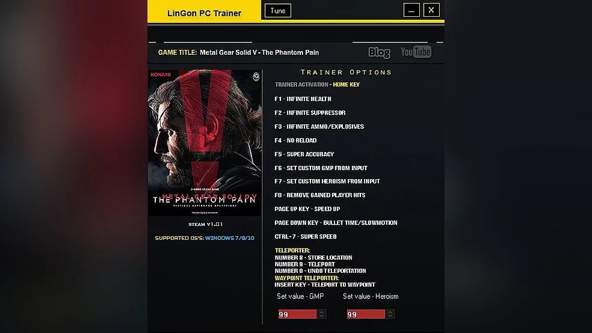 Metal Gear Solid 5: The Phantom Pain — Трейнер / Trainer (+14) [1.01] [LinGon]