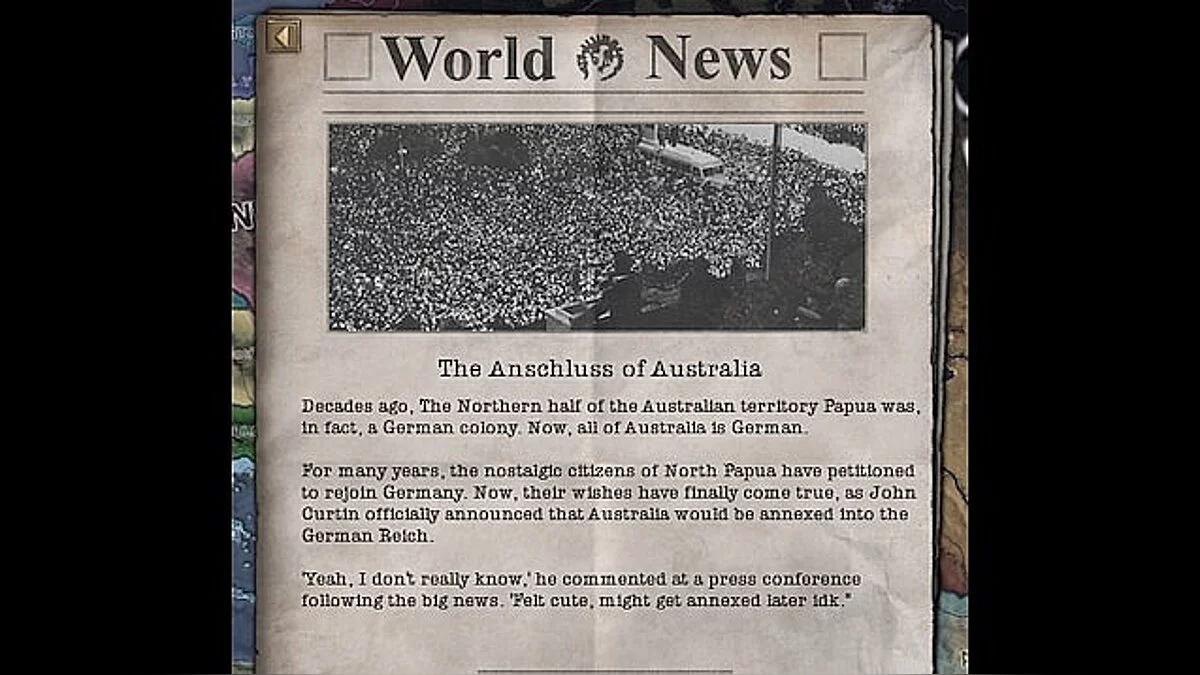 Hearts of Iron 4 — Аншлюс Австралии