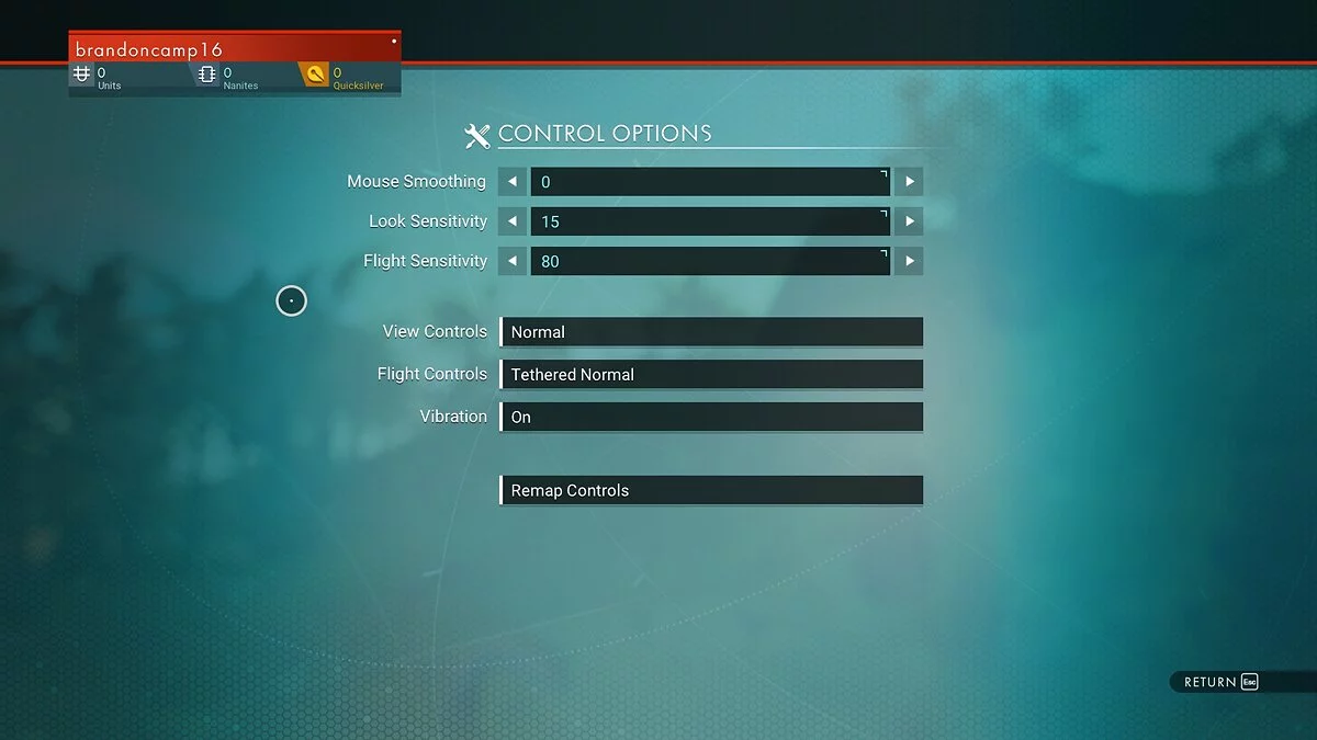 No Man's Sky — Изменение чувствительности в VR