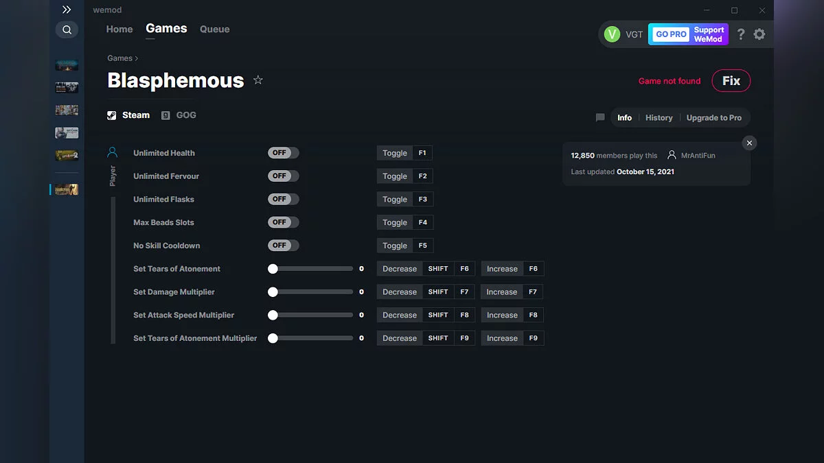 Blasphemous — Трейнер (+9) от 15.10.2021 [WeMod]