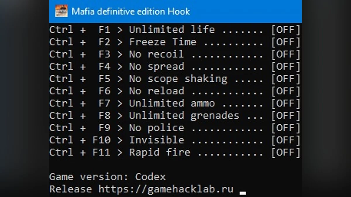 Mafia: Definitive Edition — Трейнер (+11) [Codex]