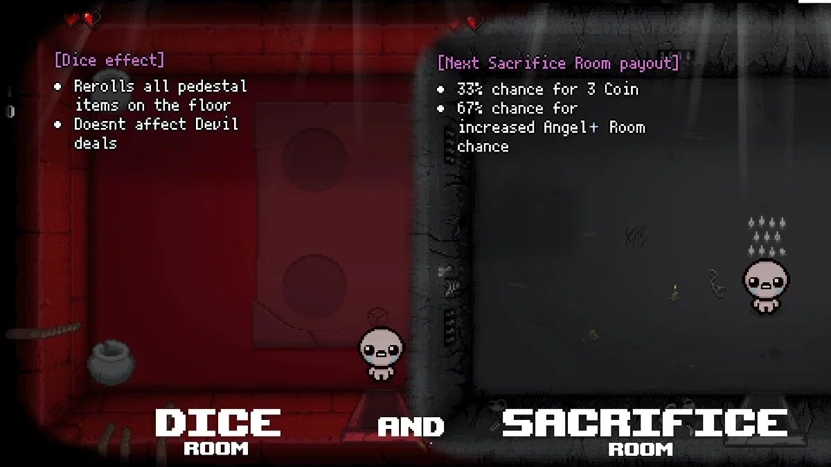 Binding of Isaac: Rebirth — Описания внешних элементов