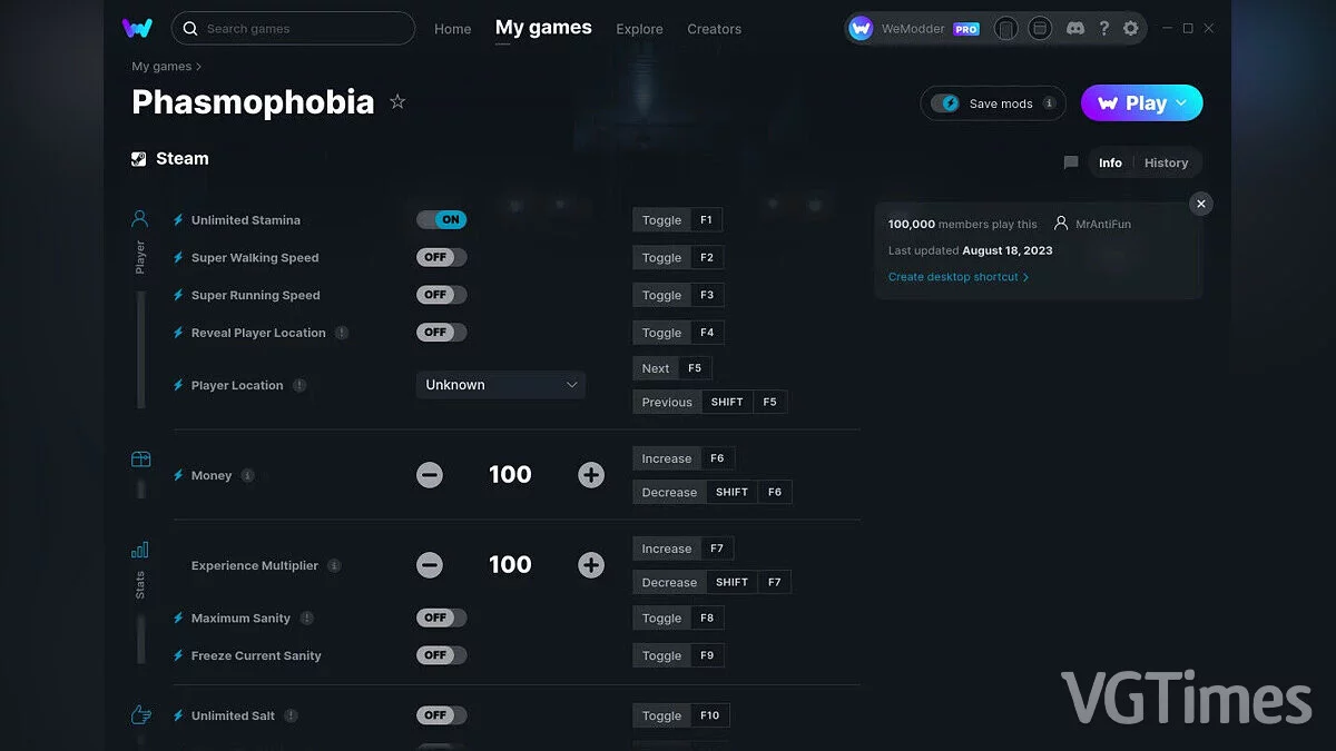 Phasmophobia — Трейнер (+19) от 18.08.2023 [WeMod]