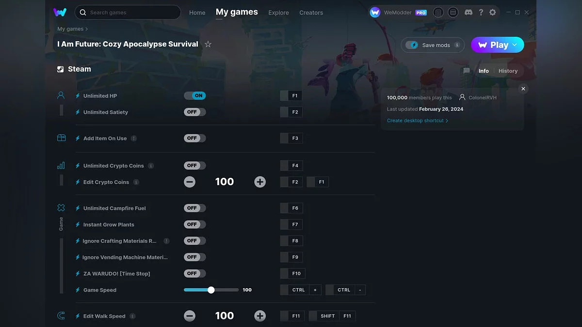 I Am Future: Cozy Apocalypse Survival — Трейнер (+12) от 26.02.2024 [WeMod]