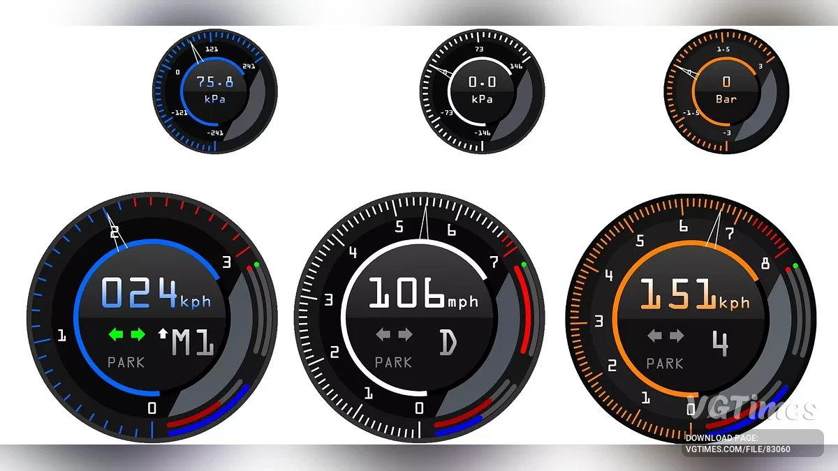 BeamNG.drive — Custom Tachometers and Boost Gauges v3.1.0 (0.35.x)