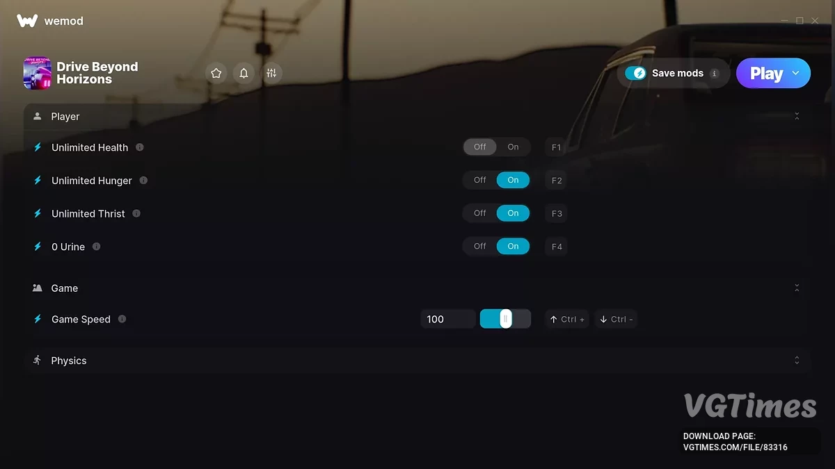 Drive Beyond Horizons — Трейнер (+7)