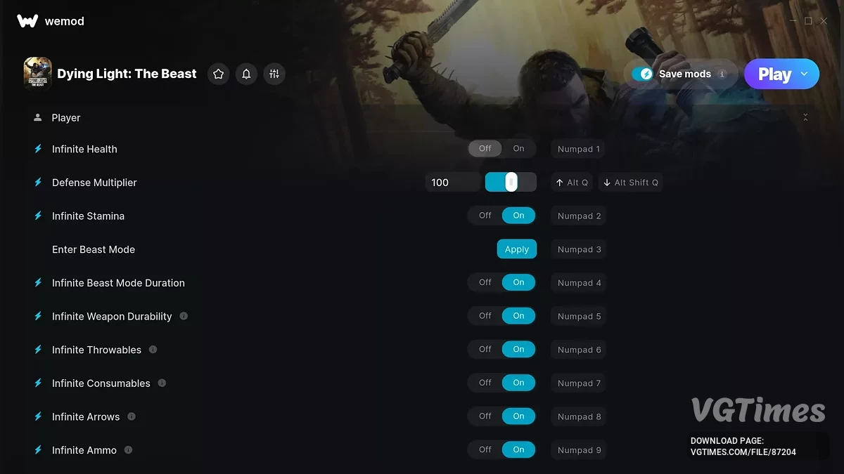 Dying Light: The Beast — Трейнер (+31)