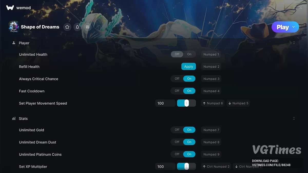 Shape of Dreams — Трейнер (+13)