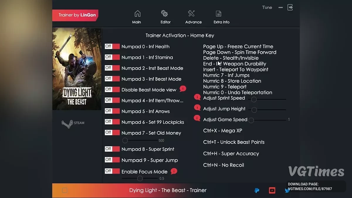 Dying Light: The Beast — Трейнер (+28) [1.2.3]