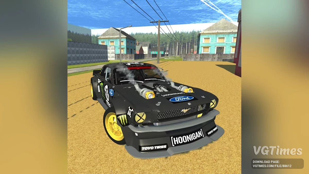 Simple Car Crash Physics Sim — Ford Mustang Hoonicorn