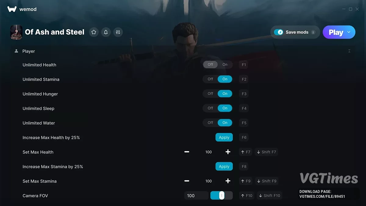 Of Ash and Steel — Трейнер (+54)